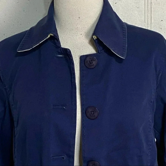 L.L. Bean S classic nautical blue stretch cotton jacket - Picture 5 of 6